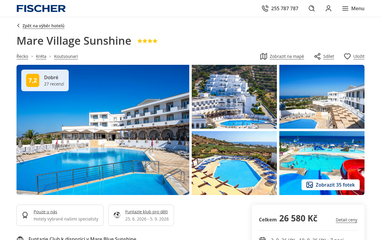 Nabídka Fischer – Mare Village Ex Sunshine Crete Village