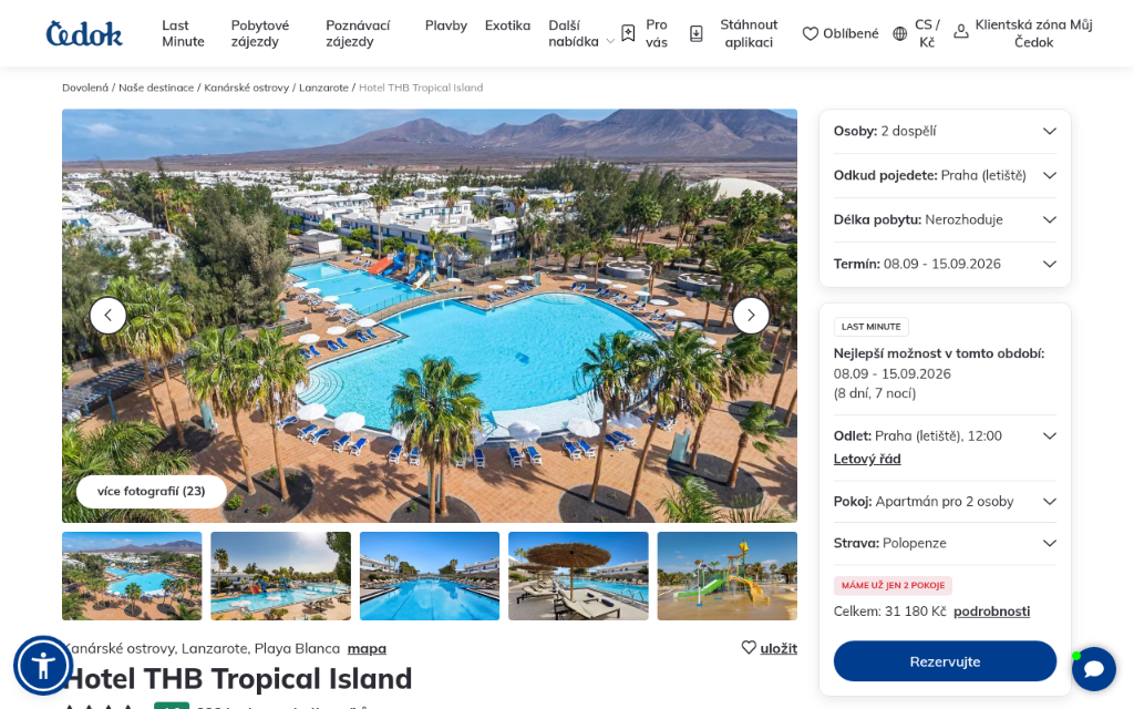 Nabídka Čedok – THB Tropical Island