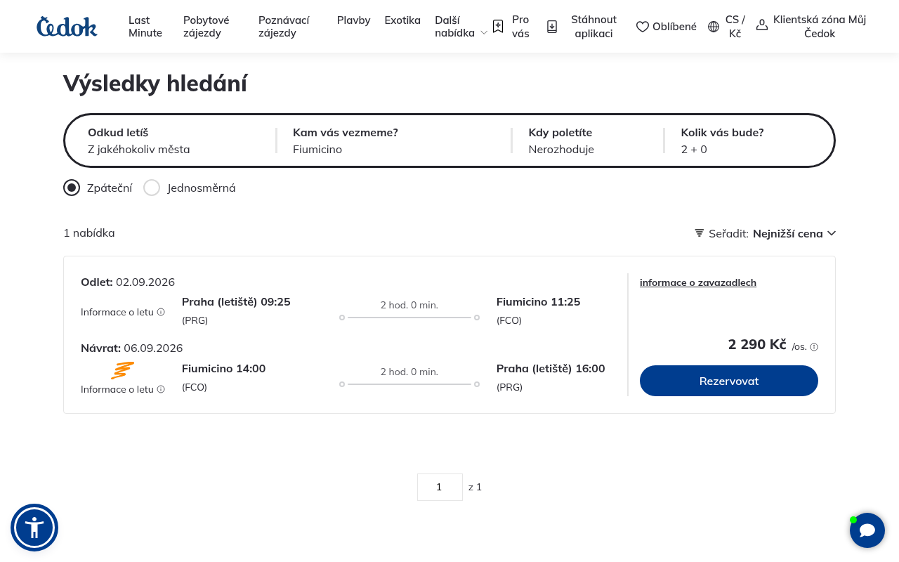 Nabídka Čedok – Samostatne Letenky Nabídka Čedok – Samostatne Letenky