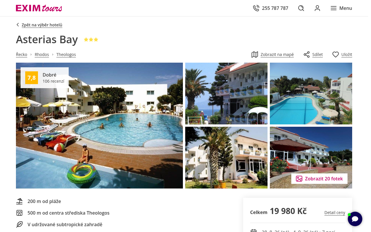 Nabídka EXIM tours – Asterias Bay
