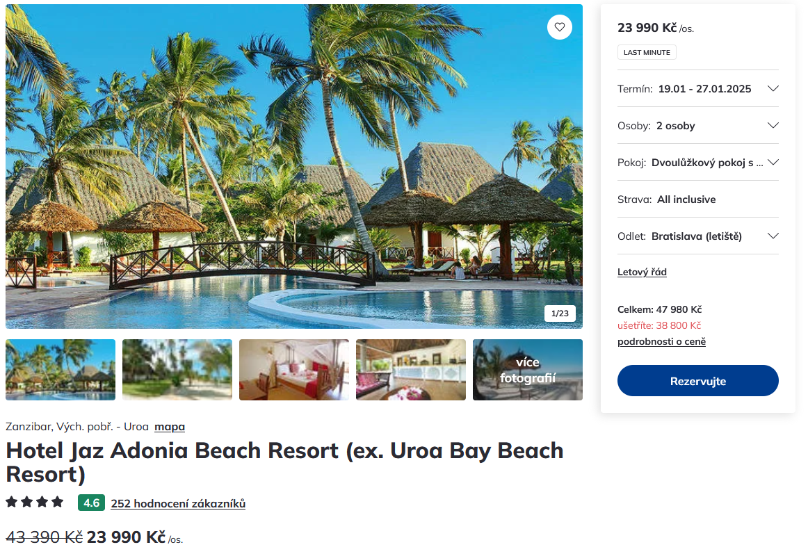 Zájazd na Zanzibar