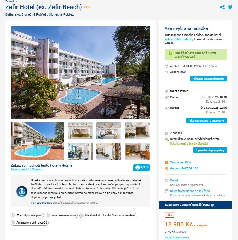 Nabídka Invia – Zefir Beach zájezd bulharsko.jpg