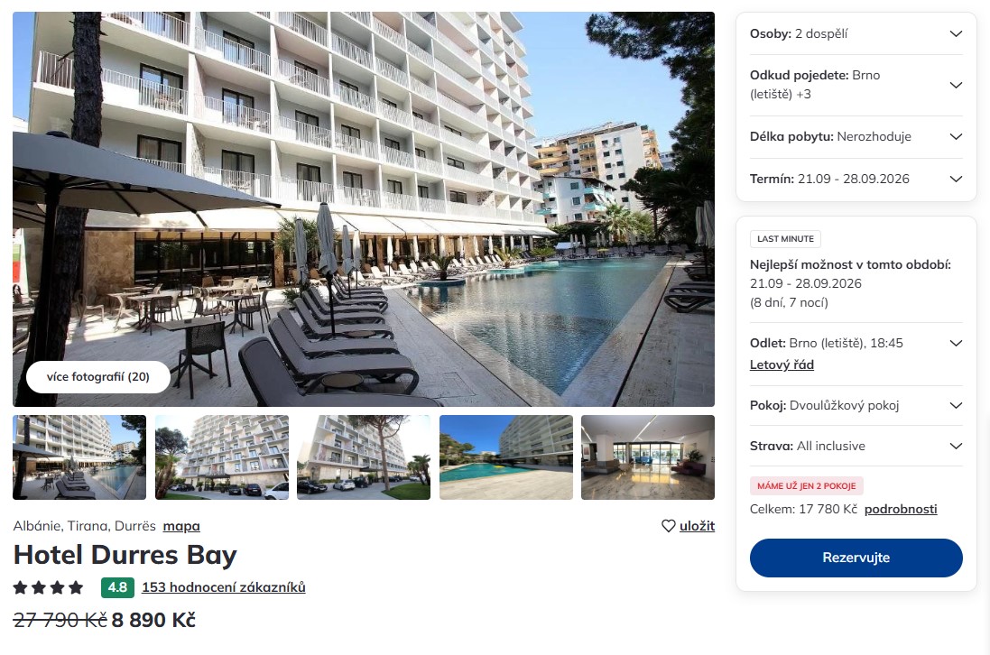 Nabídka Čedok – Hotel Durres Bay zájezd do albánie.jpg
