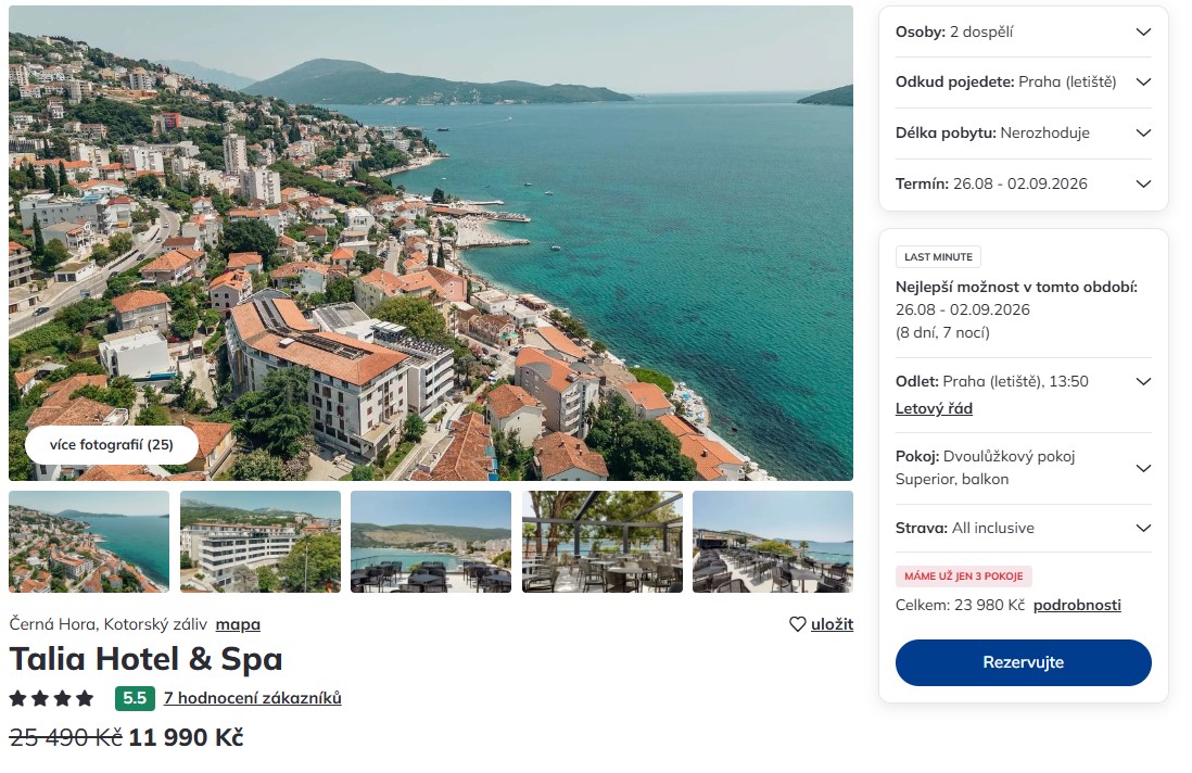 Nabídka Čedok – Talia Hotel Spa zájezd do černé hory.jpg