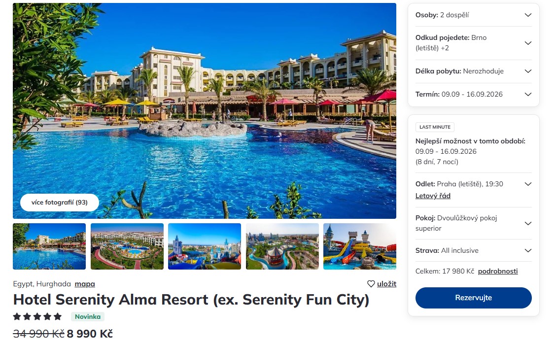 Nabídka Čedok – Serenity Alma Resort (ex. Serenity Fun City) zájezd do egypta.jpg