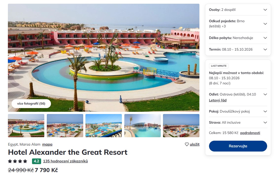 Nabídka Čedok – Alexander The Great Resort zájezd do egypta.jpg