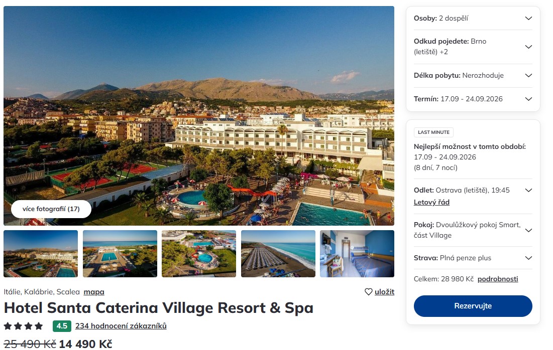 Nabídka Čedok – Santa Caterina Village Resort And Spa zájezd do kalábrie.jpg