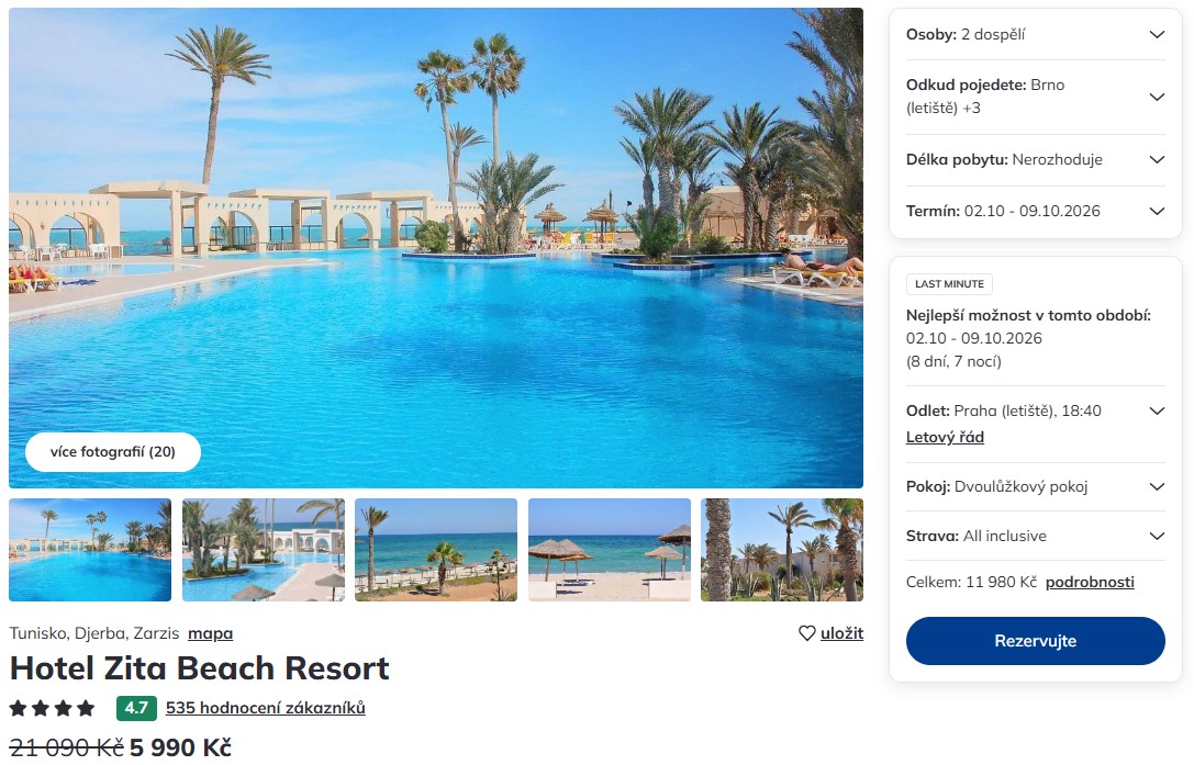 Nabídka Čedok – Zita Beach Resort zájezd do tuniska.jpg