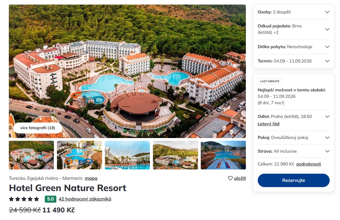 Nabídka Čedok – Green Nature Resort Spa zájezd do turecka.jpg