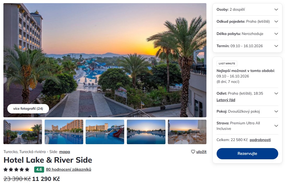 Nabídka Čedok – Lake and River Side Hotel & Spa zájezd do turecka.jpg