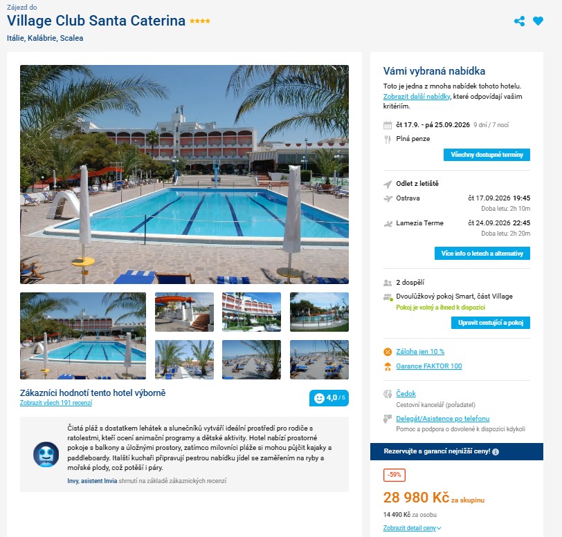 Nabídka Invia – Santa Caterina Village Resort And Spa zájezd kalábrie.jpg