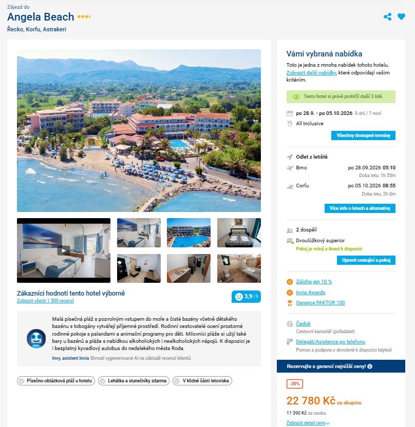 Nabídka Invia – Angela Beach zájezd korfu.jpg