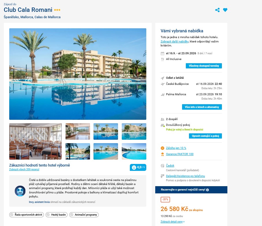 Nabídka Invia – Aparthotel Club Cala Romani zájezd mallorca.jpg