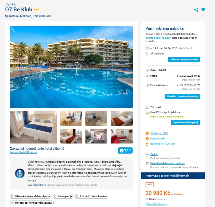Nabídka Invia – Bellevue Club zájezd mallorca.jpg
