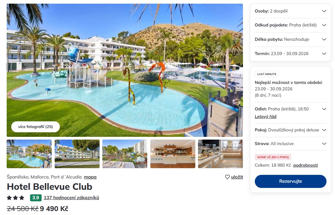 Nabídka Čedok – Bellevue Club zájezd mallorca.jpg