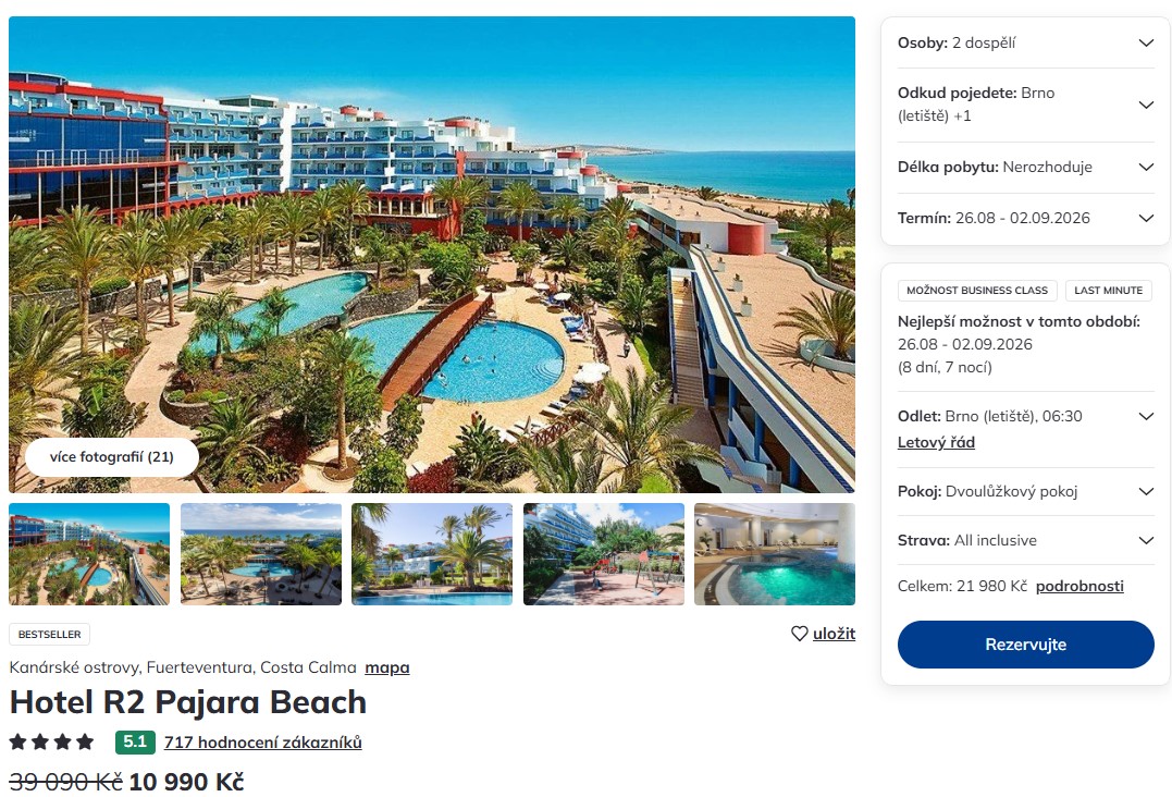 Nabídka Čedok – R2 Pajara Beach zájezd na fuerteventuru.jpg