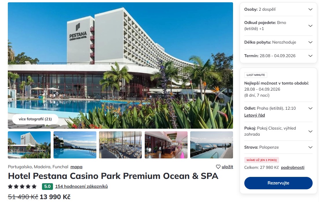 Nabídka Čedok – Pestana Casino Park zájezd na madeiru.jpg