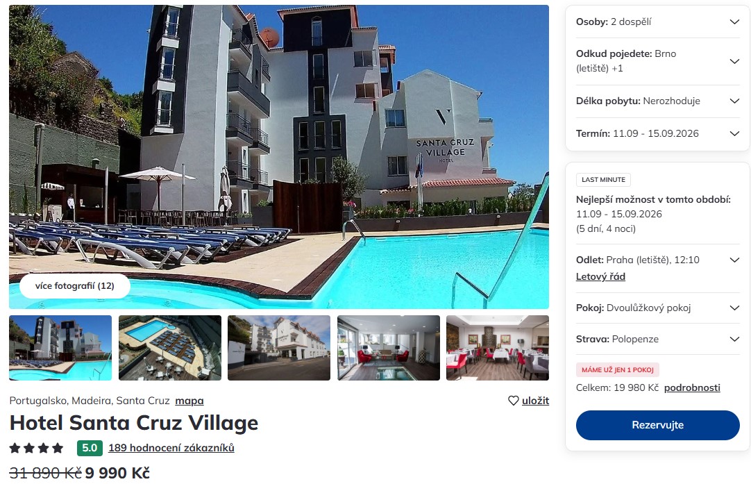 Nabídka Čedok – Hotel Santa Cruz Village zájezd na madeiru.jpg
