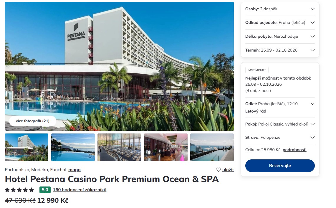 Nabídka Čedok – Pestana Casino Park zájezd na madeiru.jpg