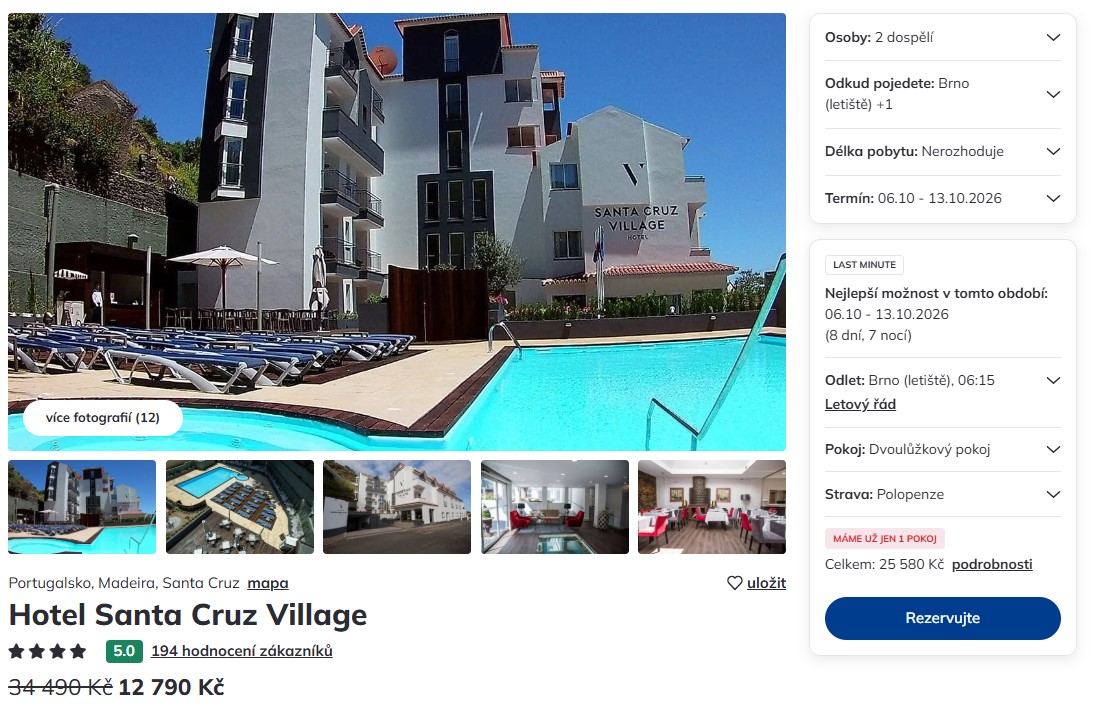 Nabídka Čedok – Hotel Santa Cruz Village zájezd na madeiru.jpg