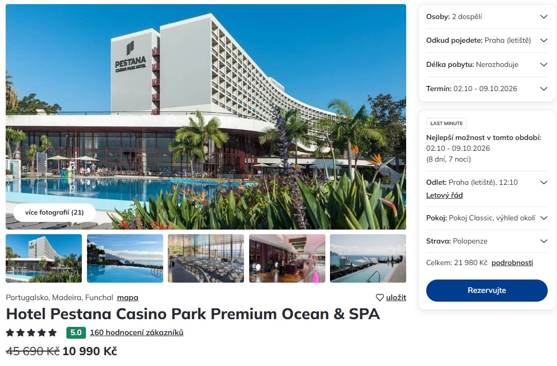 Nabídka Čedok – Pestana Casino Park zájezd na madeiru.jpg