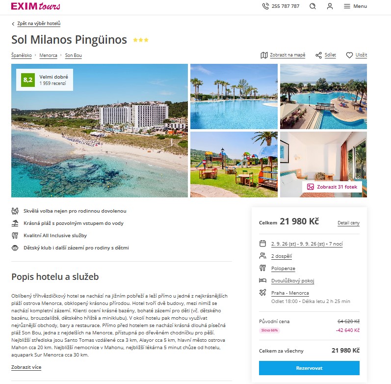 Nabídka EXIM tours – Sol Milanos Pinguinos zájezd na menorcu.jpg