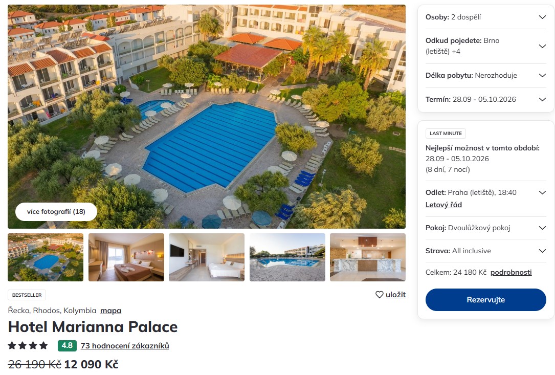 Nabídka Čedok – Marianna Palace zájezd na rhodos.jpg