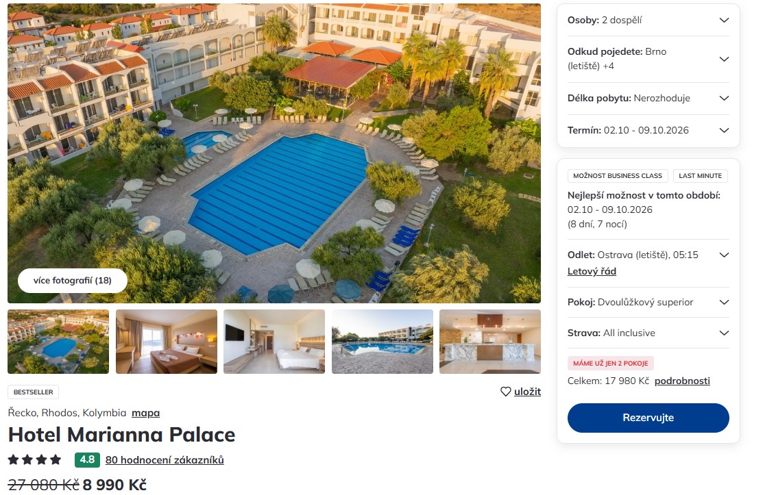 Nabídka Čedok – Marianna Palace zájezd na rhodos.jpg