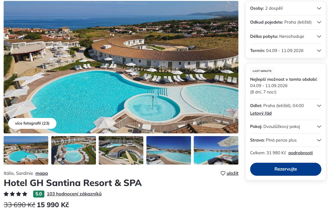 Nabídka Čedok – Gh Santina Resort And Spa zájezd na sardinii.jpg