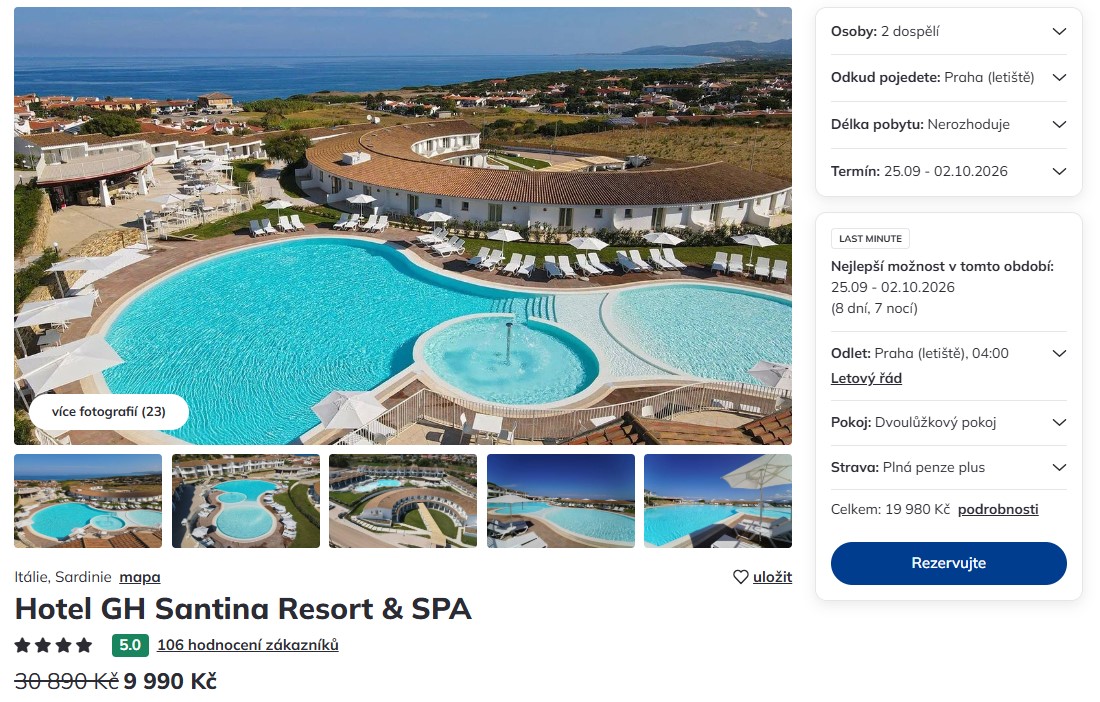 Nabídka Čedok – Gh Santina Resort zájezd na sardinii.jpg