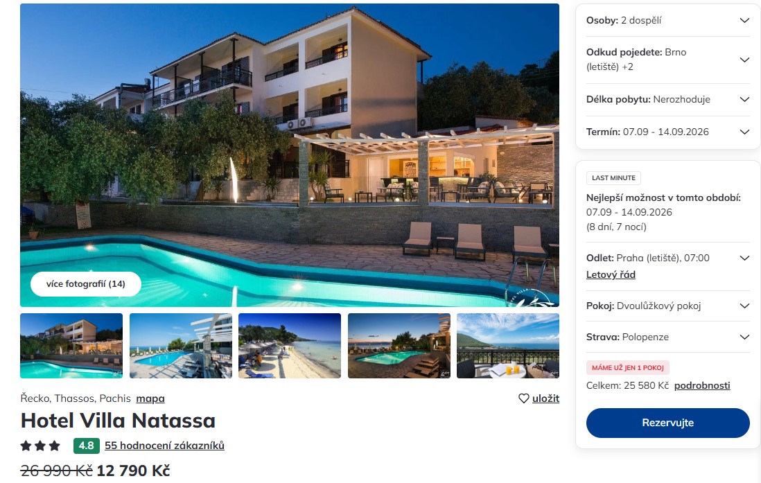 Nabídka Čedok – Hotel Villa Natassa zájezd na thassos.jpg