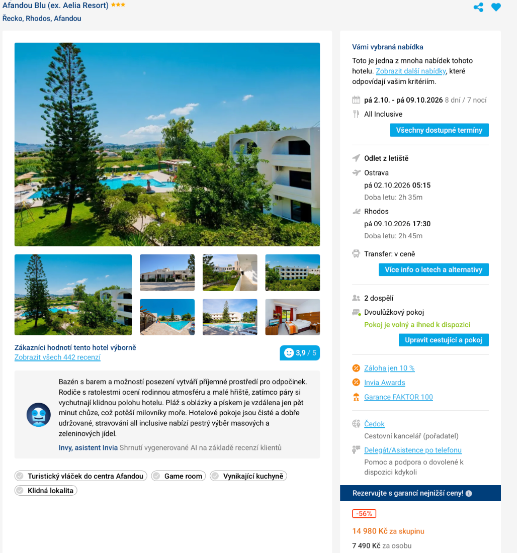 Zájezd Rhodos Invia Zájezd Rhodos Invia.png