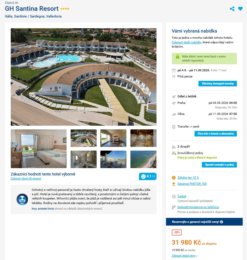 Nabídka Invia – Gh Santina Resort And Spa zájezd sardinie.jpg