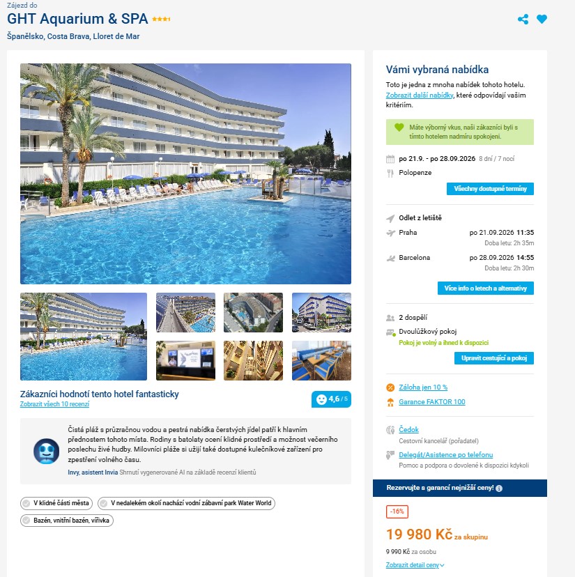 Nabídka Invia – GHT Aquarium & Spa zájezd španělsko.jpg