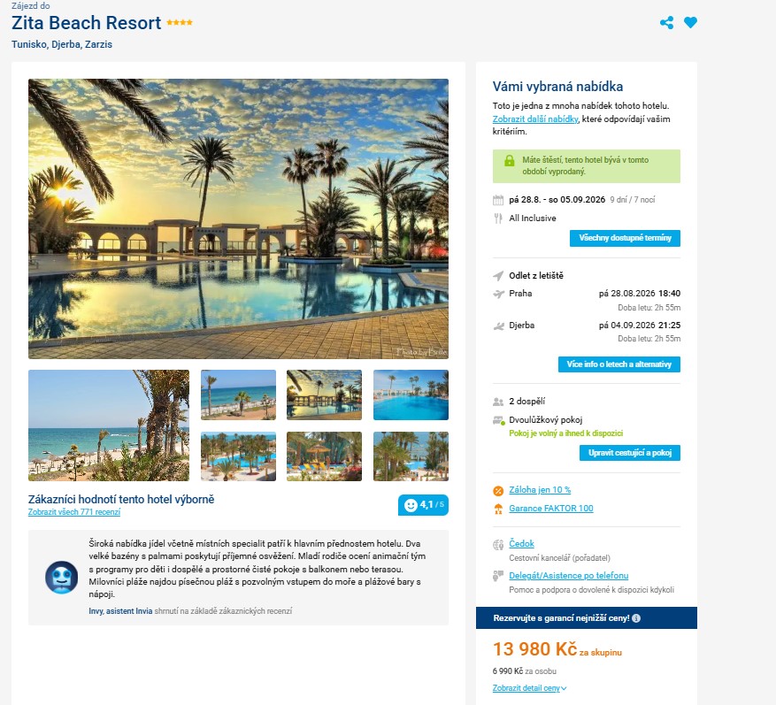 Nabídka Invia – Zita Beach Resort zájezd tunisko.jpg