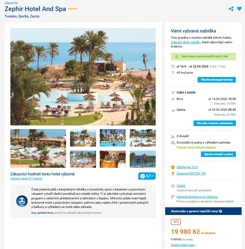 Nabídka Invia – Zephir And Spa zájezd tunisko.jpg