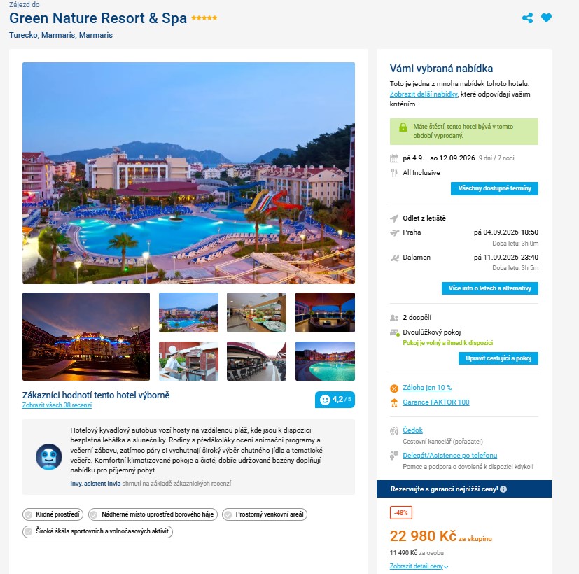 Nabídka Invia – Green Nature Resort Spa zájezd turecko.jpg