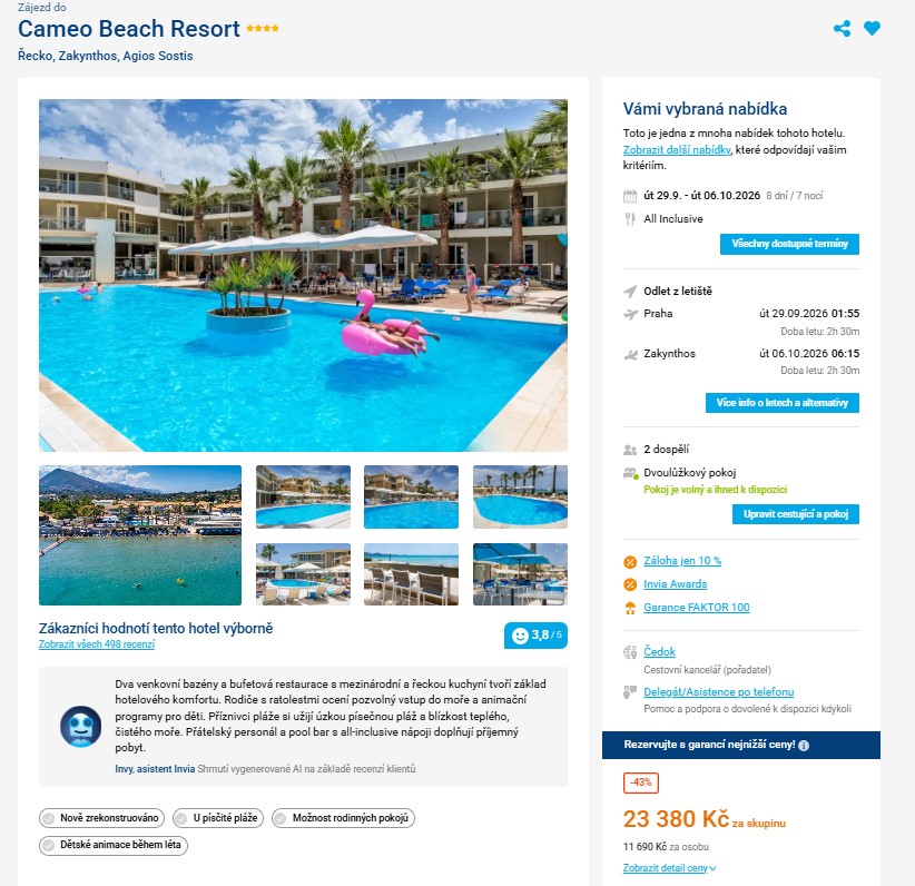 Nabídka Invia – Hotel Cameo Beach Resort zájezd zakynthos.jpg